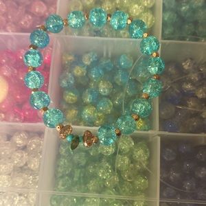 turquoise bracelet with brass accents💋